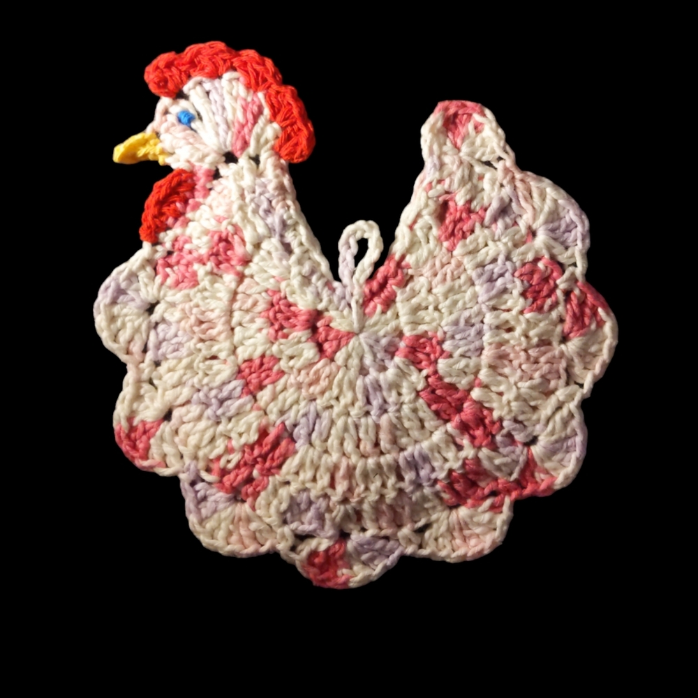 Potholder Chicken Crochet Handmade